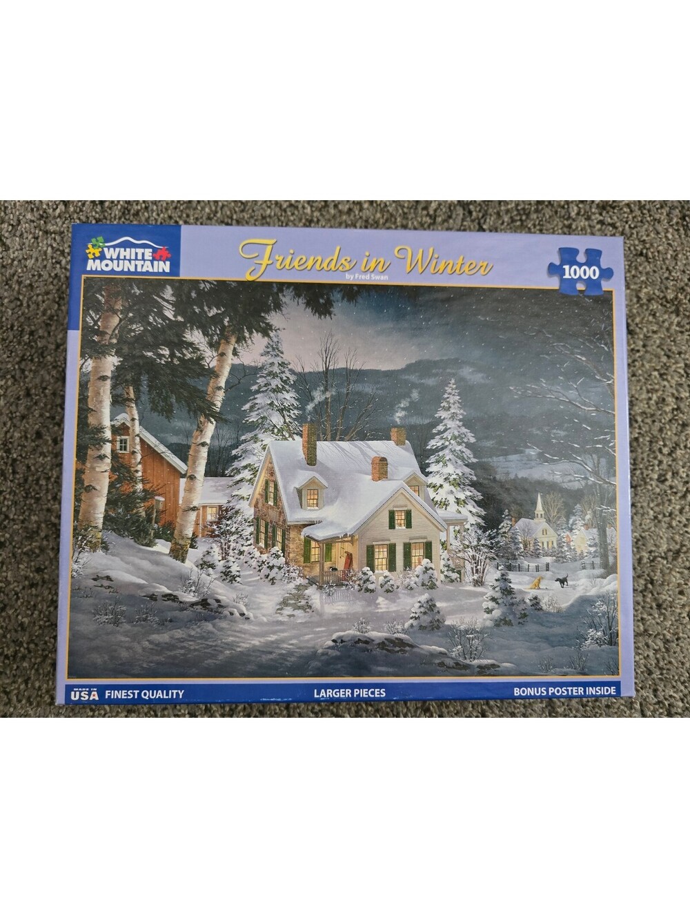 White Mountain 1000-Piece Puzzle - Friends in Winter by Fred Swan